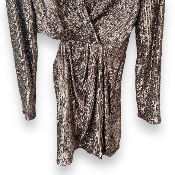Jonathan Simkhai Conrad Hammered Sequins Blazer Mini Dress Latte 2 Women’s - Picture 4 of 10